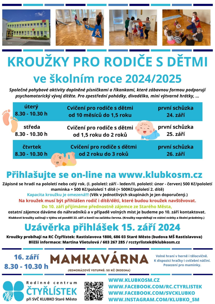 Kroužky pro rodiče s dětmi od 10 měsíců do 3 let