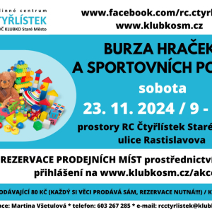 BURZA HRAČEK a sportovních potřeb